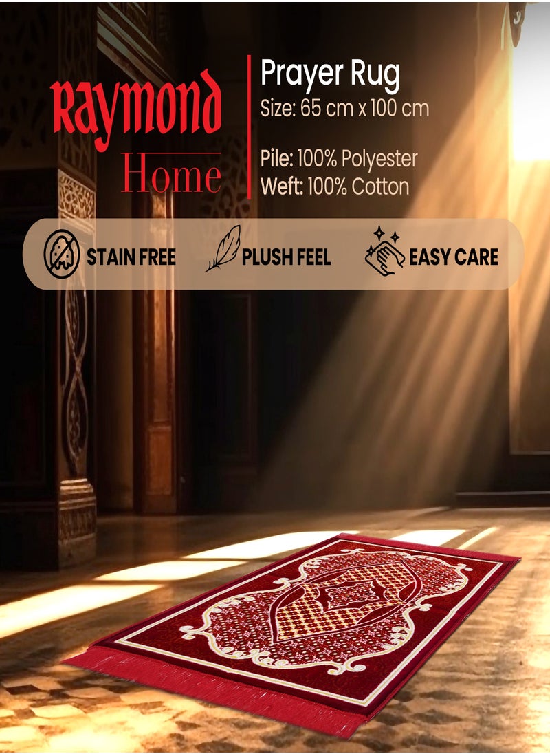 Raymond Raymond Home Prayer Mat Traditional Elegant prayer Rugs Janamaz Islamic Yarn Dyed Namaz Mat 650 GSM 4 MM Pile - (65 * 100 CM)  - Image 4