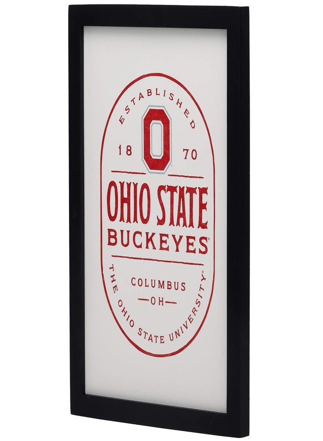 Open Road Brands Ohio State University Badge Framed Wood Wall Decor - Vintage Ohio State Buckeyes Wall Art for Man Cave, Office or Dorm Room - Image 2