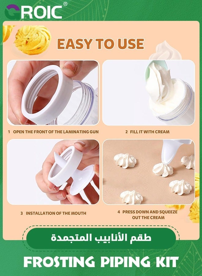 GROIC Frosting Piping Kit Cookie Press Gun Multifunction Dessert Decorating Syringe Set Cake Icing Dispenser Biscuit Maker Machine,Cookie - Image 3