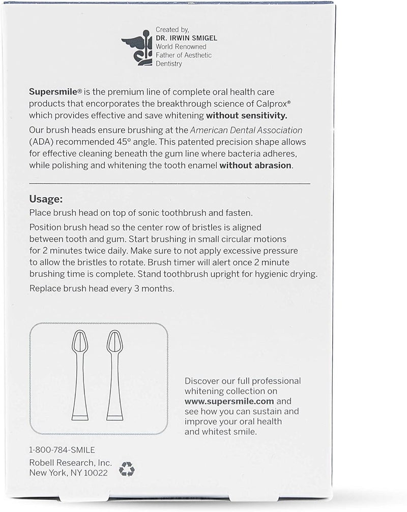 Supersmile Series II LS45 Replacement Brush Heads - 2 Count with 45° Soft Angled Bristles for Sonic Pulse Toothbrush - Image 5