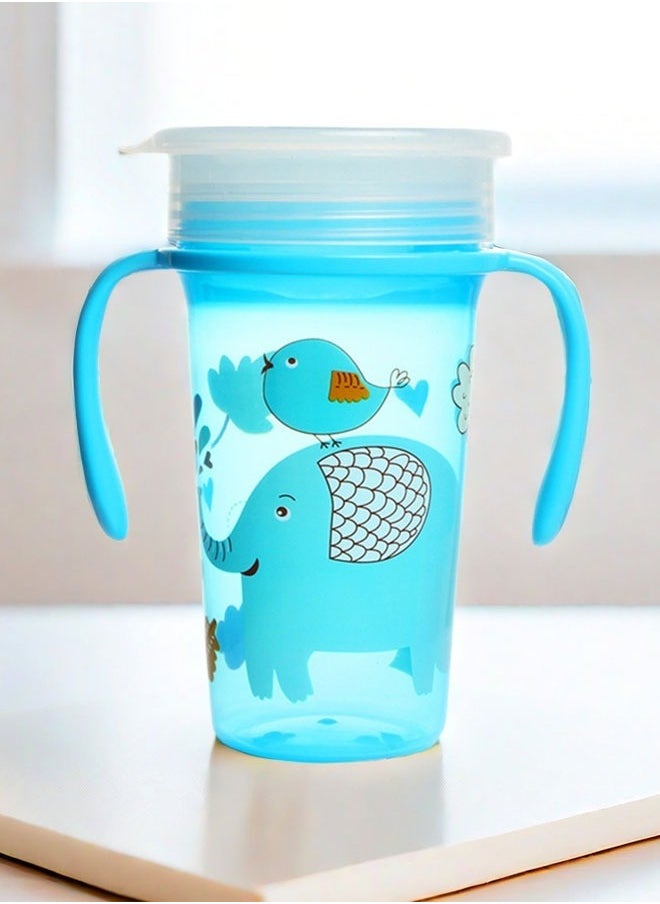 Generic - Baby 360° Trainer Cup with Lid, Spill Proof and Leak Proof Cup with Handle for Infant, Water Bottle,  Baby Drinking Cup for Boys and Girls, 300ml - Image 1