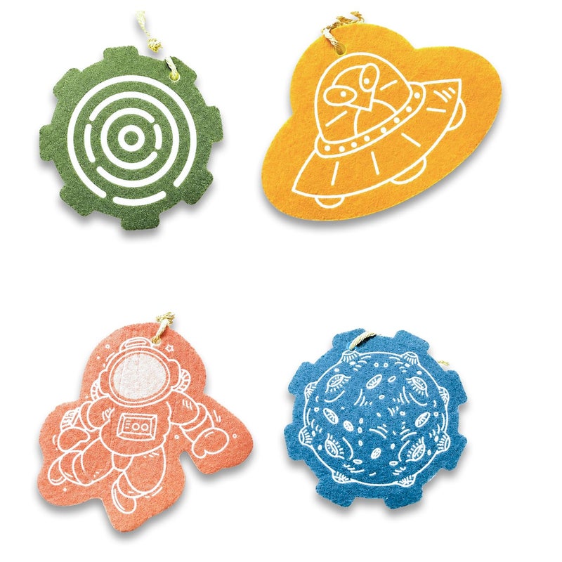 Dish Cleaning Sponge - Pack of 4 Thick Multi Layer Kitchen Scrub Sponges, Dirt & Grease Removal Pads, For Dishes, Pots, Pans, Kitchen Surfaces, Assorted color & Different Shape - Image 1