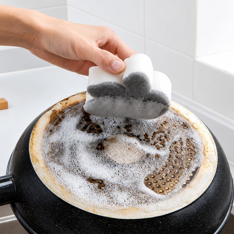 Dish Cleaning Sponge - Pack of 4 Thick Multi Layer Kitchen Scrub Sponges, Dirt & Grease Removal Pads, For Dishes, Pots, Pans, Kitchen Surfaces, Assorted color & Different Shape - Image 5