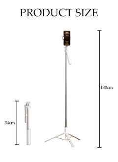 DUNISO Selfie Stick, All-in-1 Extendable Cell Phone Tripod Stand,Rotate Phone Tripod with Bluetooth Remote Shutter and Fill Light,Group Selfies/Live Streaming/Video Recording Compatible with All Phones  - Image 2