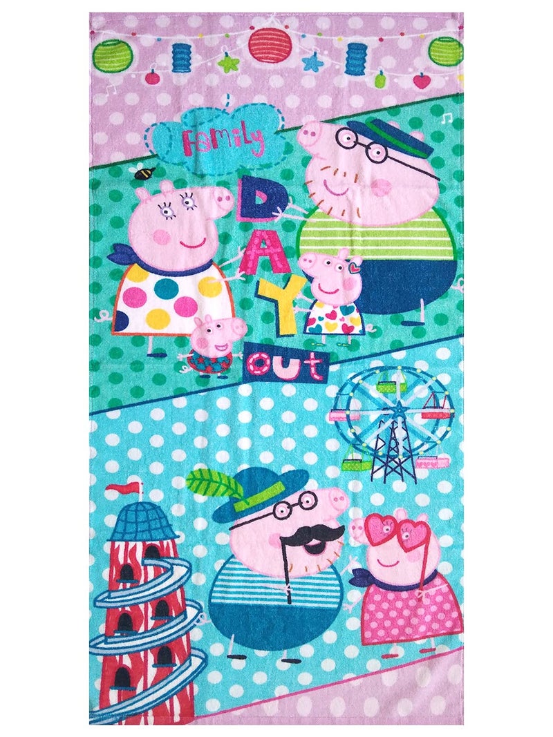Athom Trendz Athom Living Peppa Pig Day Out Kids Bath Towel 350 GSM 60x120 cm, Multicolour, Standard, (PEP-06-7-724) - Image 3