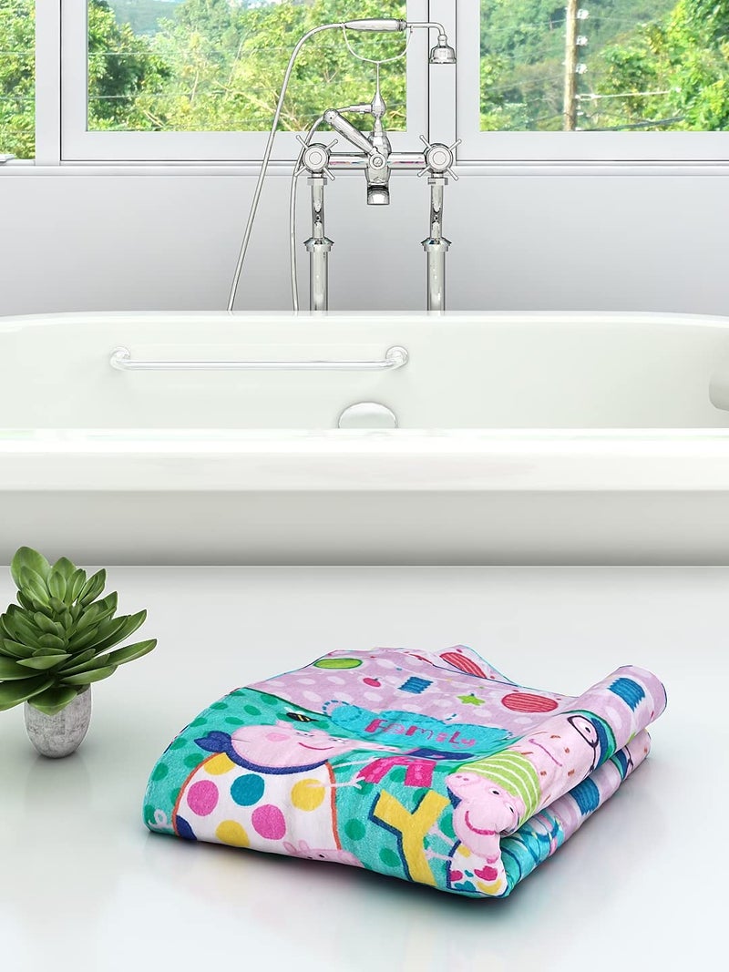 Athom Trendz Athom Living Peppa Pig Day Out Kids Bath Towel 350 GSM 60x120 cm, Multicolour, Standard, (PEP-06-7-724) - Image 2