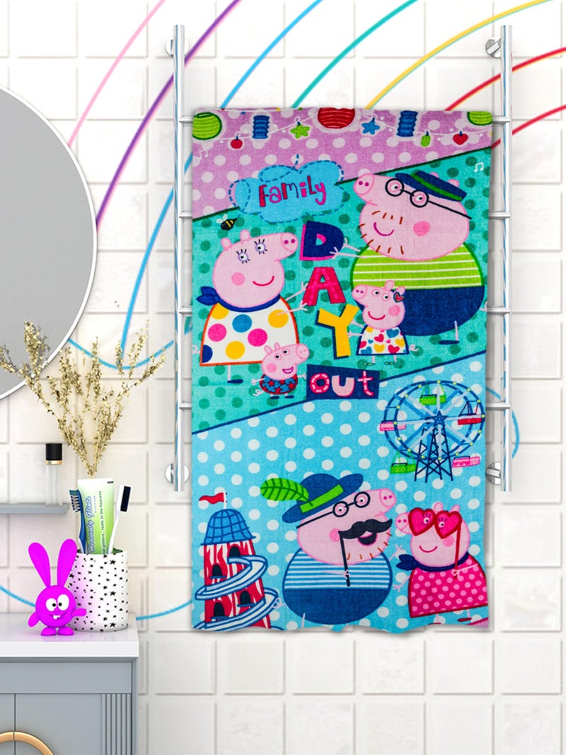 Athom Trendz Athom Living Peppa Pig Day Out Kids Bath Towel 350 GSM 60x120 cm, Multicolour, Standard, (PEP-06-7-724) - Image 1
