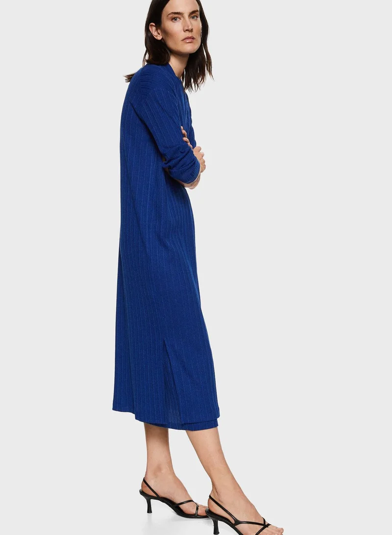 MANGO Ribbed Longline Cardigan