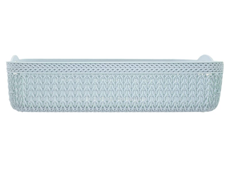 Kuber Industries Kuber Industries Q4 Designer Plastic Storage Basket For Store Fruits Vegetables Magazines Cosmetics Stationary Pack of 2 Grey Blue50KM01588  - Image 5