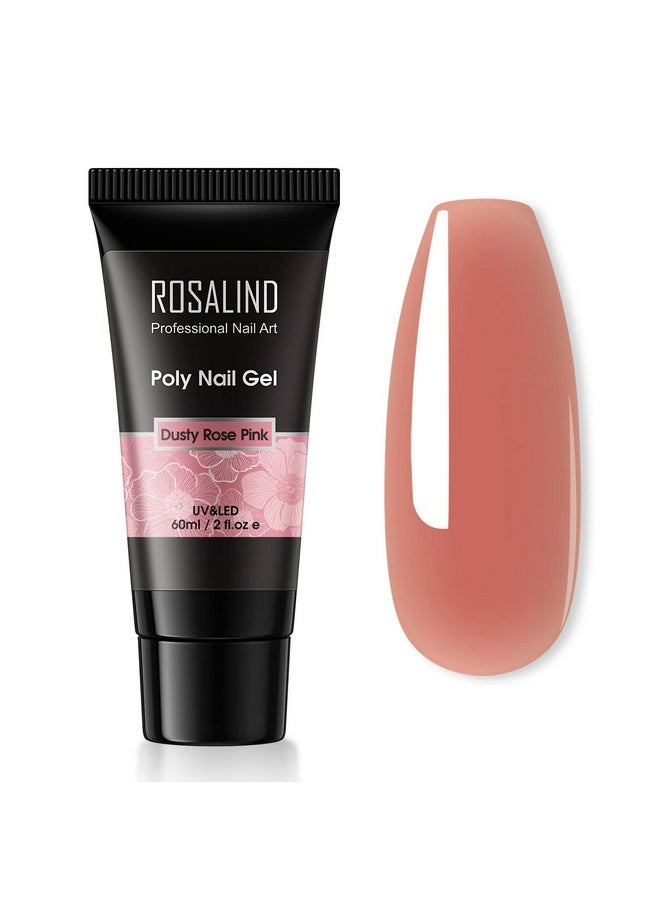 Rosalind Nude Pink Poly Nail Gel, 60Ml Poly Extension Rose Pink Gel Poly Neutral Builder Nail Gel Quick Building, Gel Acrylic Poly In Tubes For Nail Extension Thickening Nail Trendy Beauty  - Image 1
