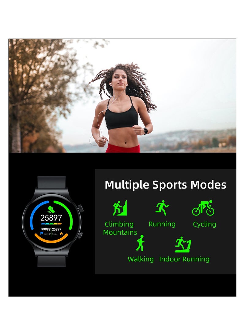 Kumi - GT5 Pro Smartwatch 1.32'' HD Screen with Bluetooth Call Multiple Sports Modes Heart Health SpO2 Measurement - Black - Image 1