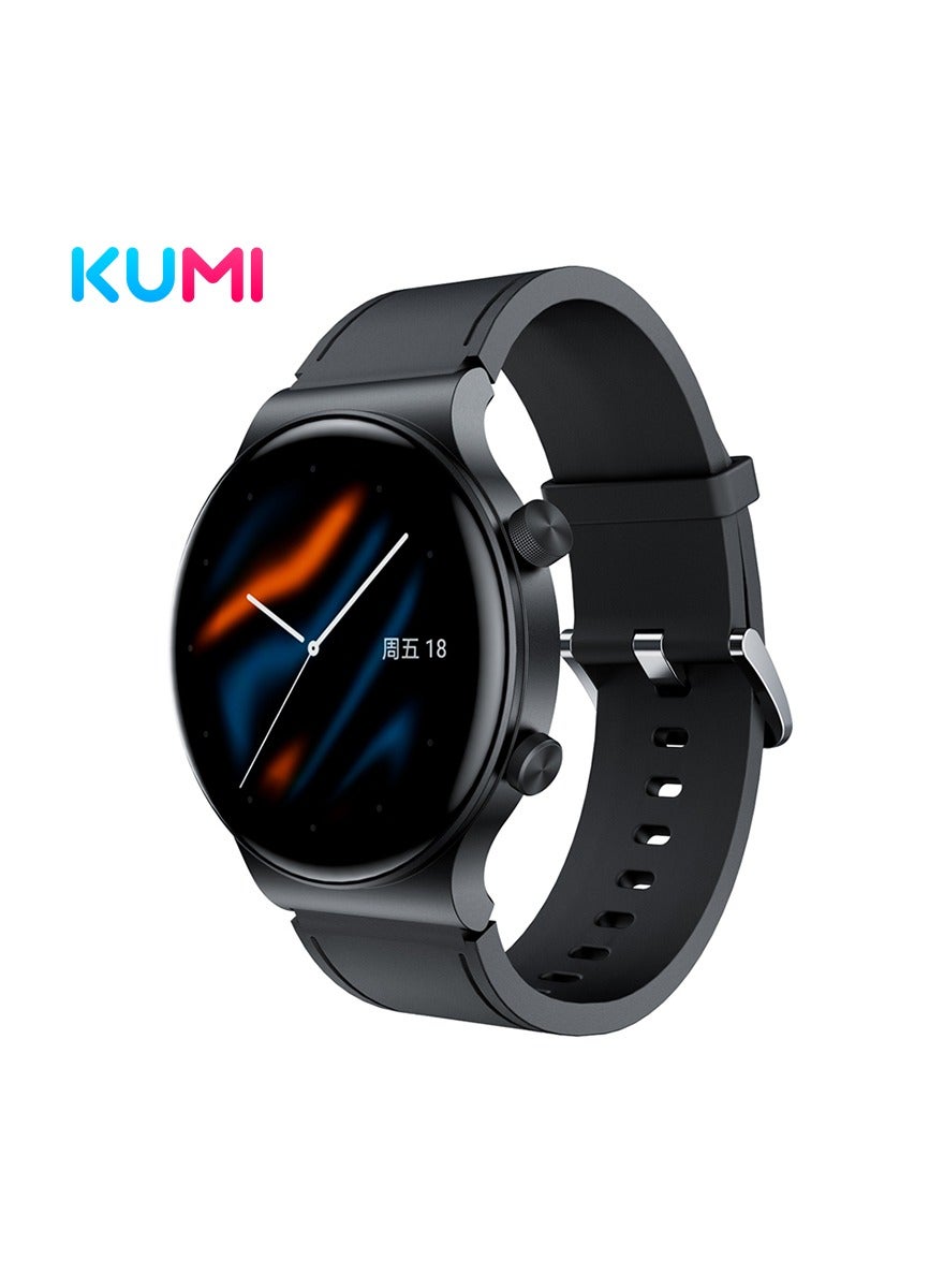Kumi GT5 Pro Smartwatch 1.32'' HD Screen with Bluetooth Call Multiple Sports Modes Heart Health SpO2 Measurement - Black