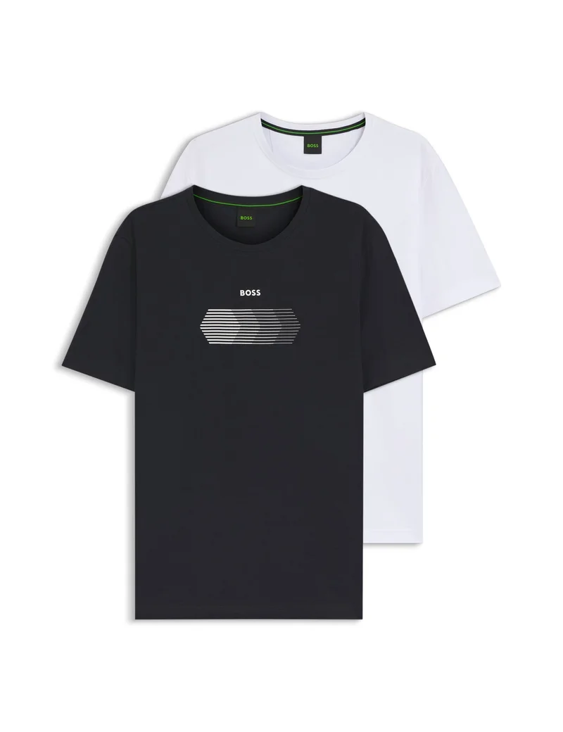 BOSS Patterned Two-pack of regular-fit T-shirts in stretch cotton for Men | Best Price UAE