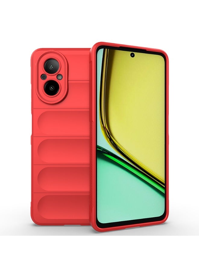 Phantom Shield Silicone Case with Anti-Scratch Soft Microfiber Lining, High Resilience Rubber Full Body Shockproof Cover Compatible with realme C67 (Red)