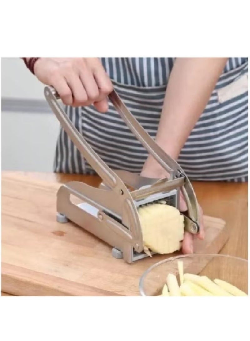 Denx Stainless Steel Manual Potato Cutter Shredder, French Fries Slicer Potato, For Potatoes, Carrots, Cucumbers and Other Vegetables. - Image 2