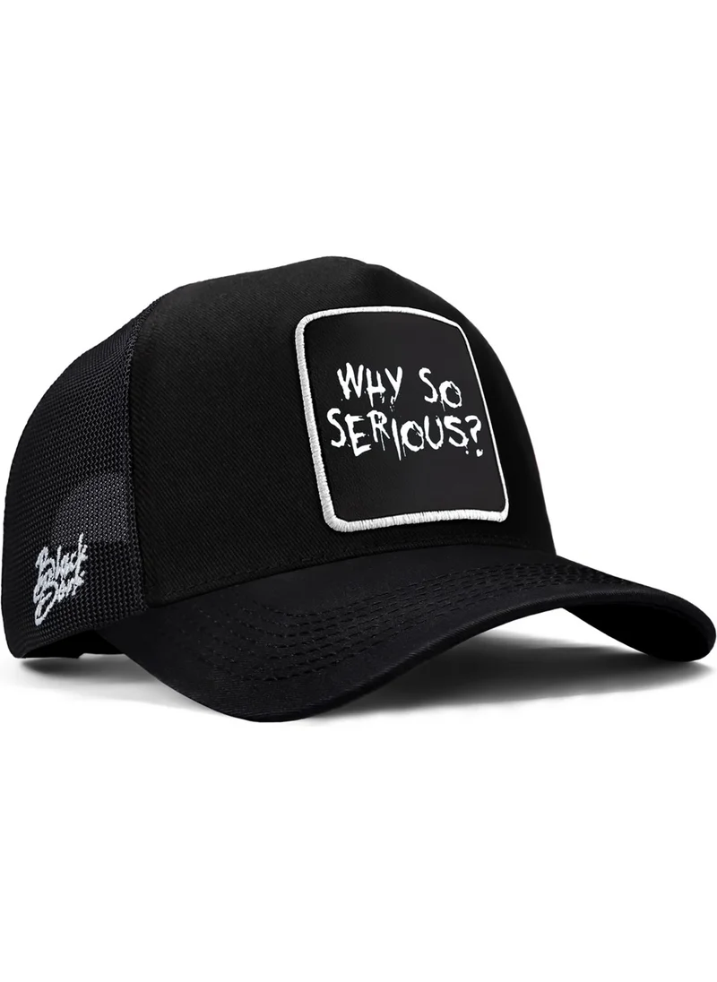 Black Börk BlackBörk V1 Trucker Why So Serious - 1 Unisex Black Hat (Cap) with Logo