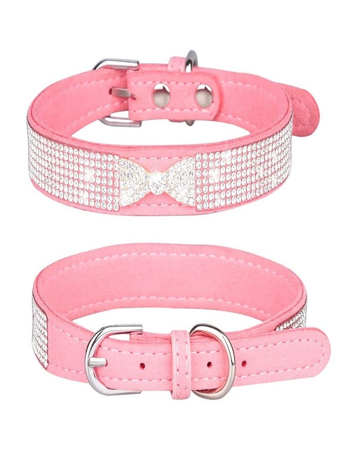 WeimoMonkey Small Dog Collar for Female Dogs Bling Diamond Crystal Glitter Jewel Sparkly Rhinestone Cute Cat Pet Animals Puppy Collars Girl for XXS XS Small Medium Large Pink XXS - Image 2