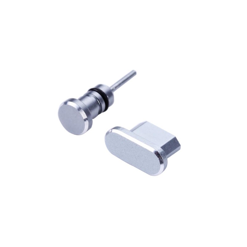 2Pcs Grey Micro USB And Headphone Jack Dust Plugs With Carrying Case - Image 2