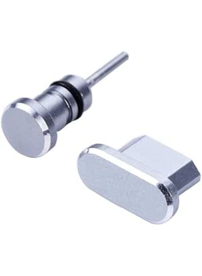 2Pcs Grey Micro USB And Headphone Jack Dust Plugs With Carrying Case - Image 1