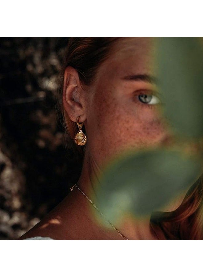 Mevecco Women Gold Huggie Hoop Earrings Dangle Drop 14K Gold Filled Small Boho Beach Simple Delicate Handmade Hypoallergenic Jewelry Gift - Image 2