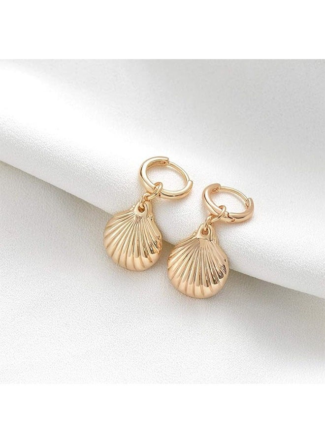 Mevecco Women Gold Huggie Hoop Earrings Dangle Drop 14K Gold Filled Small Boho Beach Simple Delicate Handmade Hypoallergenic Jewelry Gift - Image 5