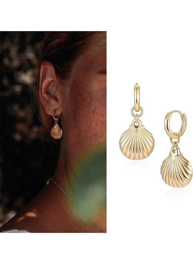 Mevecco Women Gold Huggie Hoop Earrings Dangle Drop 14K Gold Filled Small Boho Beach Simple Delicate Handmade Hypoallergenic Jewelry Gift - Image 3