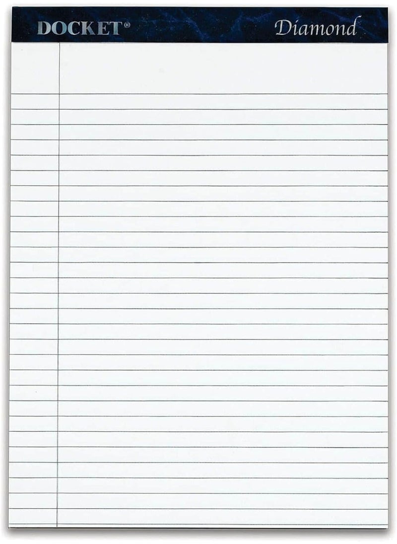TOPS TOPS Docket Diamond 100% Recycled Premium Stationery Tablet, 8-1/2 x 11-3/4 Inches, Perforated, White, Legal/Wide Rule, 50 Sheets per Pad, 2 Pads per Pack (63975)  - Image 3