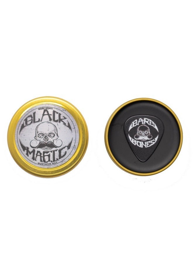 THE VINTAGE GROOMING CO. - Black Magic Mustache Wax | Bare Bones | Hide Grey Hair In Beard Or Moustache | Medium Hold 1 Oz Tin | No Heat Source Required | Unscented - Image 1