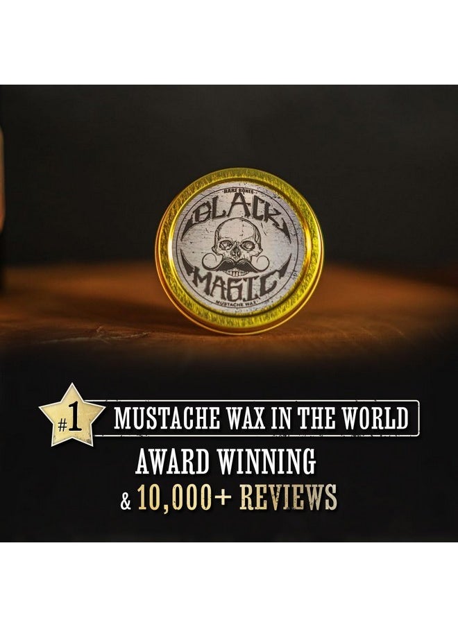 THE VINTAGE GROOMING CO. - Black Magic Mustache Wax | Bare Bones | Hide Grey Hair In Beard Or Moustache | Medium Hold 1 Oz Tin | No Heat Source Required | Unscented - Image 1