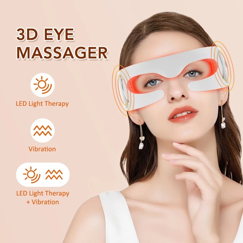 HailiCare New Visual 3D Eye Massager Red Light Relief Fatigue Vibration Massage Eye Muscle Relaxation Beauty Tool Remove Dark Circles - Image 3