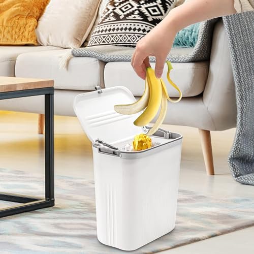 MAMMOTH 2.4 Gallon Kitchen Compost Bin, Hanging Trash Can with Lid Garbage Can for Countertop or Under Sink, Wall Mounted Counter Waste Bin for Kitchen Bathroom Bedroom Office (gray) - Image 5