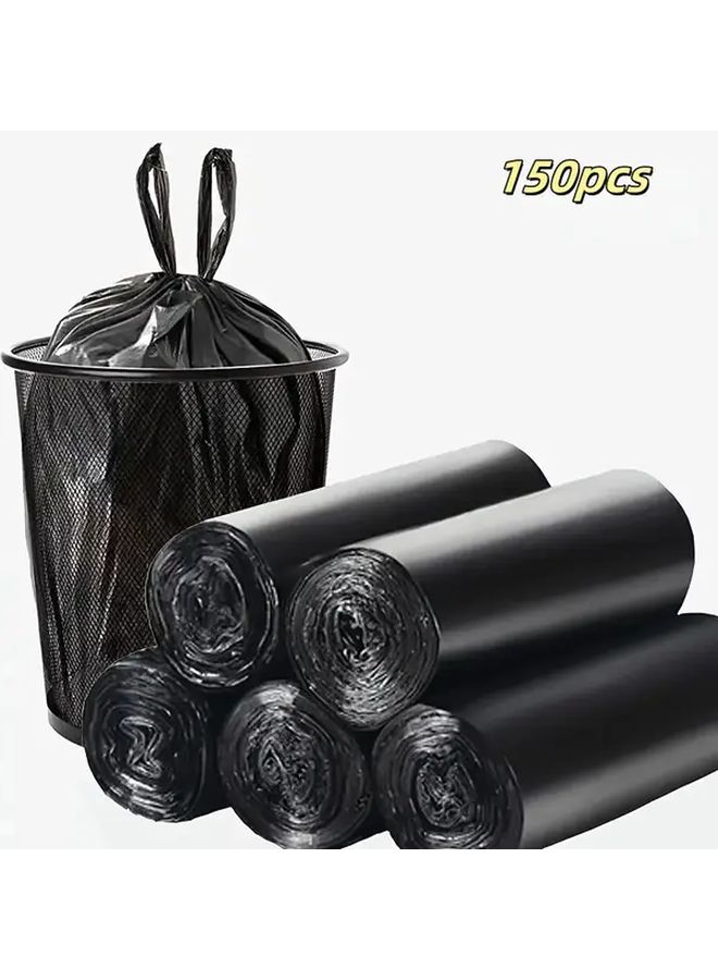 Black Portable Trash Bags 5 Pack 150 Count For Kitchen Bathroom Office Outdoor - Image 1