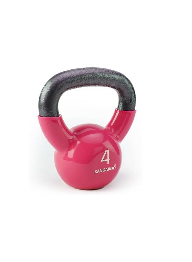 Kangaroo Kettlebell Bundle 4+4 kg – Cast Iron with Vinyl Coating, Durable Strength & Fitness Equipment - Image 3