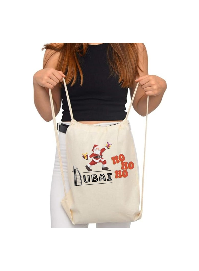 Christmas Santa Drawstring Bags With Christmas Design-Durable Sports Backpack For Kids,Great For School And Everyday Use,Lightweight For Everyday Use - Image 3