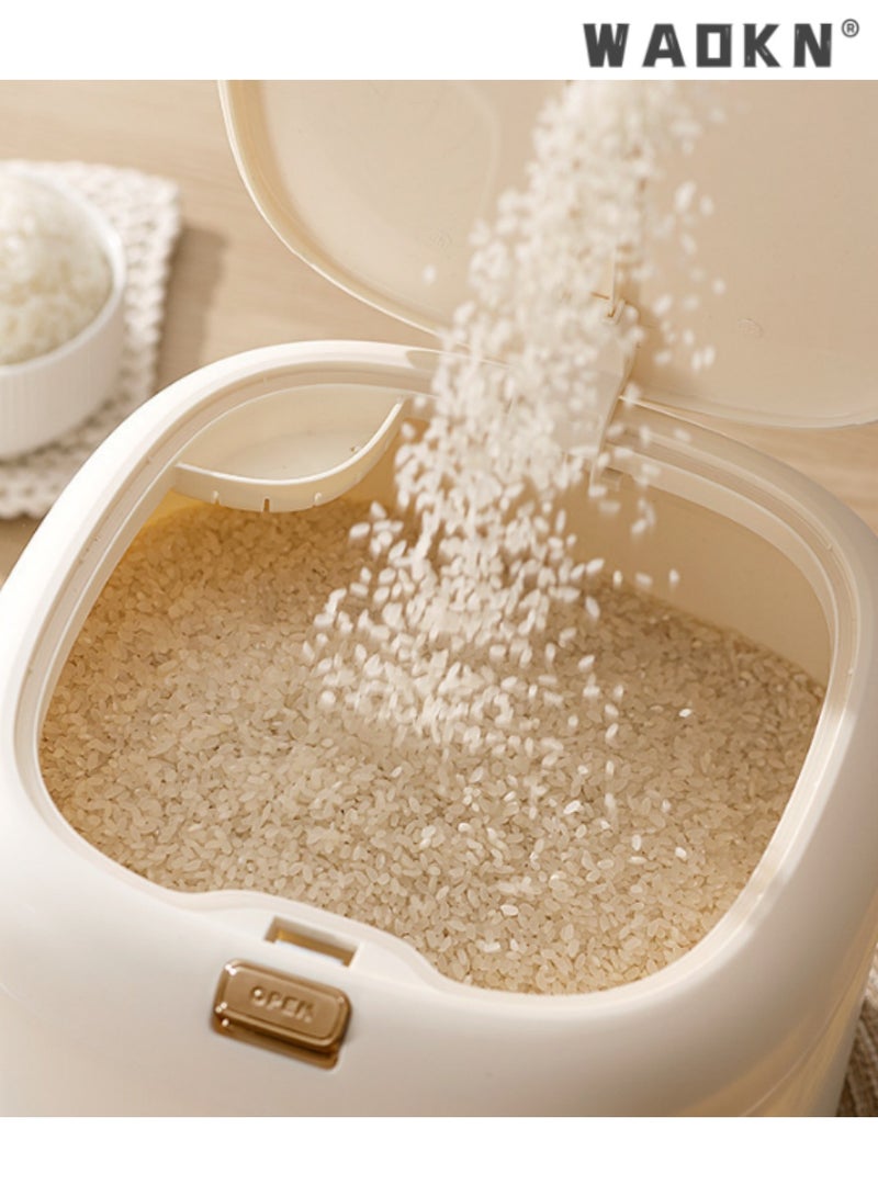 WAOKN Compact Rice Storage Container - Household Pesticidal and Moisture-Proof Flour Bin, Airtight Food-Grade Rice Canister for Freshness, Ideal Kitchen Storage Solution for Grains and Cereals  - Image 4