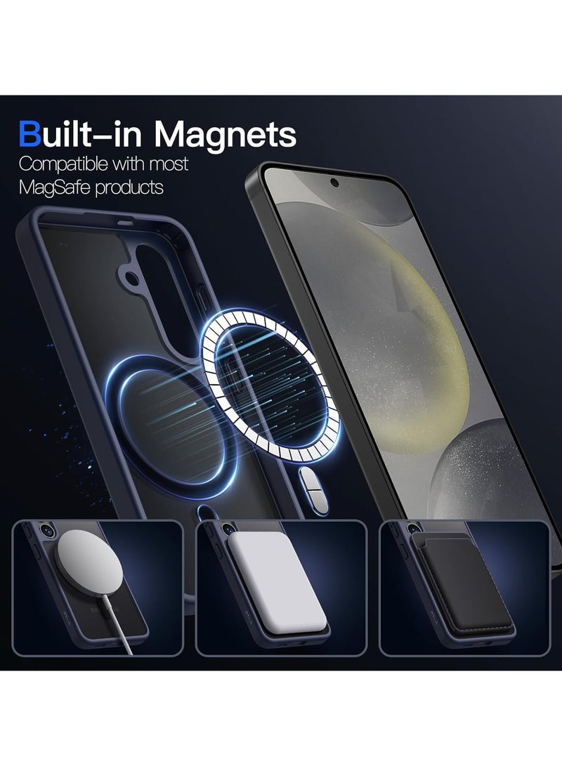 Denx Magnetic Case for Samsung Galaxy S24 FE 5G, Compatible with MagSafe, High Grade Drop Protection, Matte Back Shockproof Phone Cover (Deep Blue) - Image 4