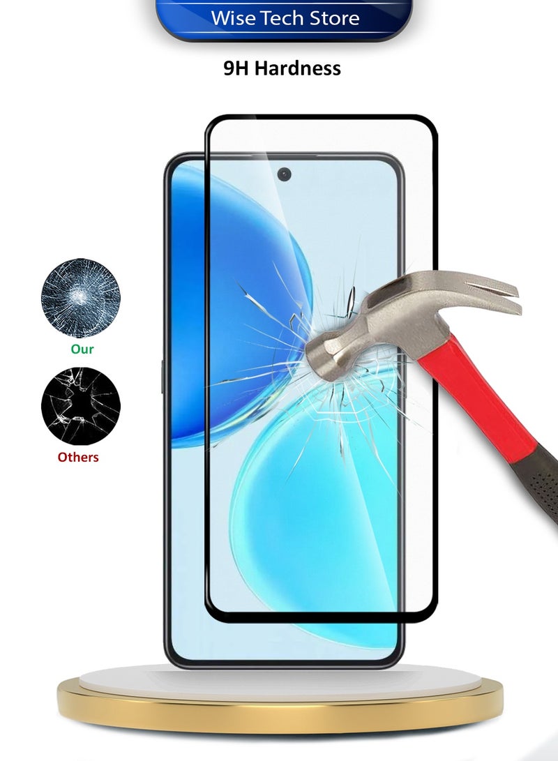 دبليو تيك واقي شاشة زجاجي مقسّى كامل مع غطاء كامل من سلسلة Honor X8d 4G 2025 Premium E2E (MSGECN) - شفاف/أسود - Image 3