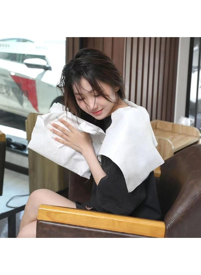 ECVV Ecvv Disposable Bath Towels, 50 Pcs Large Size 60 * 30Cm Guest Hair Towels, Bathroom Shower Body Towel For Travel, Hotel, Trip, Camping, Beauty Salons Spa Use Absorbent Quick Dry, White  - Image 4
