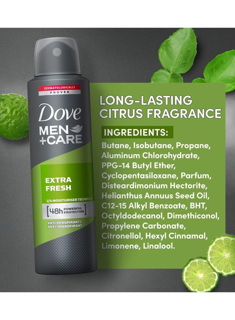 Dove Men + Care Extra Fresh 48H Powerful Protection Spray 2 x 250ml - Image 3