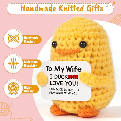 MBL Gifts for Wife Birthday Anniversary - I Duck Love You, Funny Cute Small Cool Crochet Duck Christmas Stocking Stuffers Xmas Holiday Mother's Mothers Day Birthday Gifts for Wife Her Women - Image 3