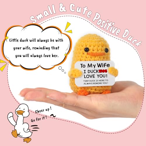 MBL Gifts for Wife Birthday Anniversary - I Duck Love You, Funny Cute Small Cool Crochet Duck Christmas Stocking Stuffers Xmas Holiday Mother's Mothers Day Birthday Gifts for Wife Her Women - Image 2