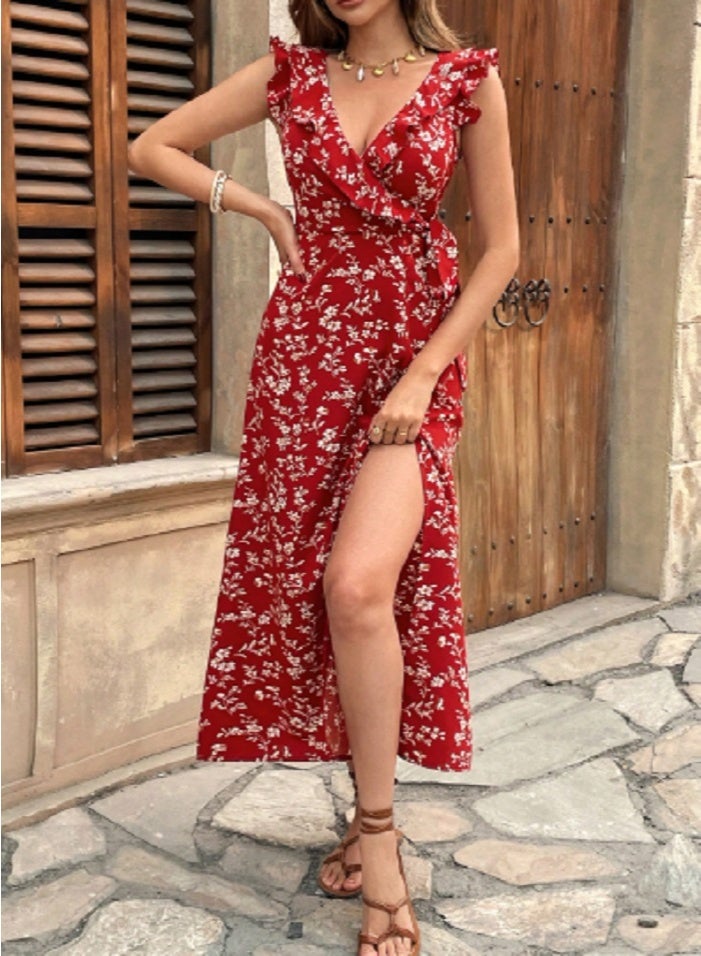 Shein SHEIN Frenchy Women's Elegant Romantic Ditsy Floral Ruffled