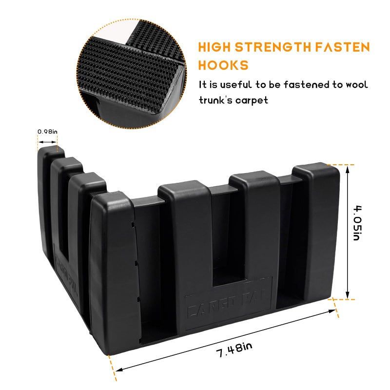 DXNQ 4PCS Multipurpose Cargo Organizer Blocks, Plastic Cargo Storage Organizer Blocks for Wool Carpet Trunk, Grocery Trunk Divider Cargo Containment System for Car SUV Van Trunk - Image 2