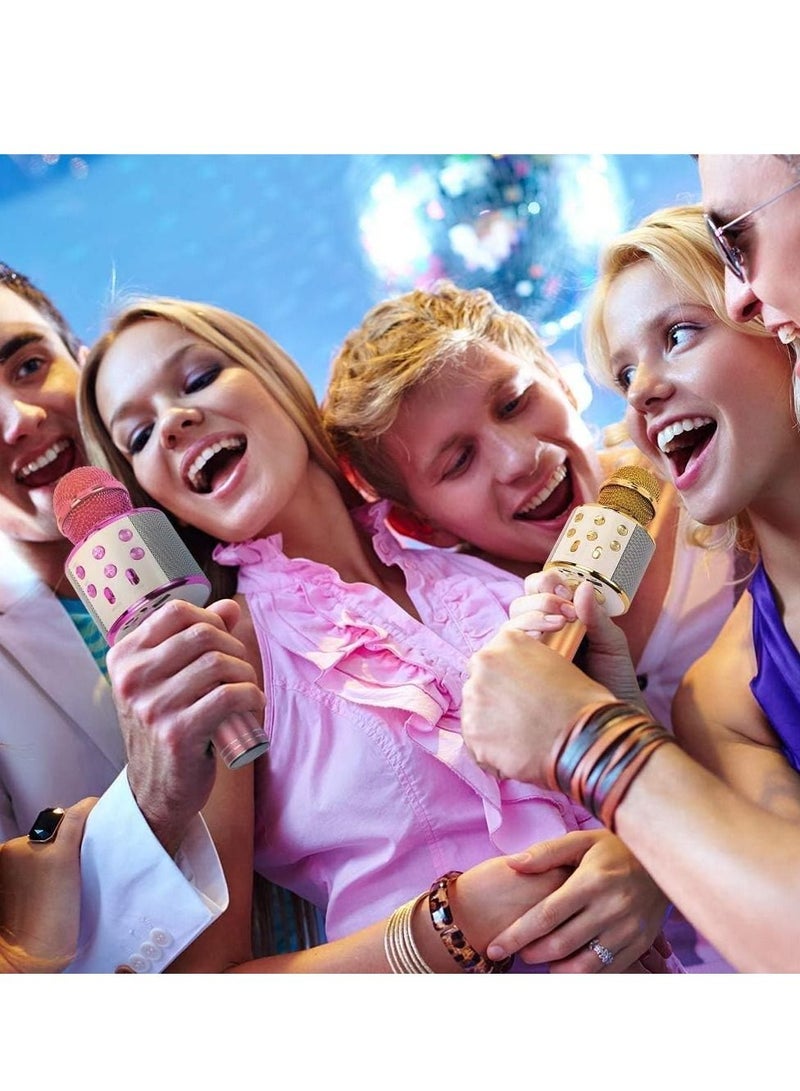 Wireless Bluetooth Karaoke MicrophoneRechargeable Kids Microphone Karaoke MachineProfessional Handheld Karaoke Mic Speaker Home KTV Kids Birthday Party - Best Gifts for Kids Adults (Rose Gold) - Image 5