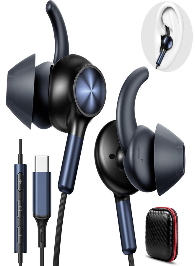 APETOO Wired Ear Buds Running USB-C Headphone w/Anti Fall/Hurt Wingtips for Outdoor/Indoor, Hands-Free Call, Pure Stereo Bass, Noise Isolating in-Ear Earbuds for iPhone 17 16/iPad/Galaxy S25/Android - Image 1