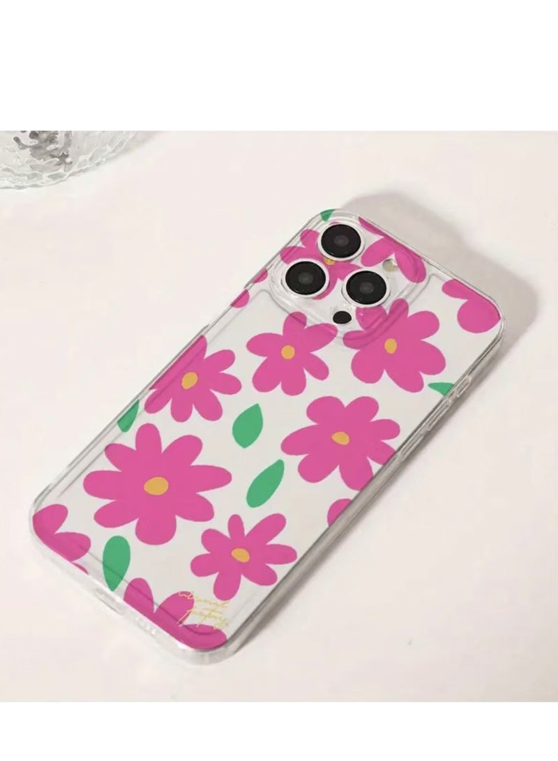 Transparent Pink Floral Space Case for iPhone 16 Pro Max – Shockproof, Scratch-Resistant, Drop Protection - Image 5