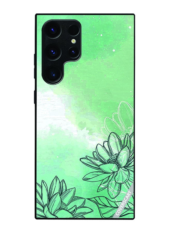 COVERSCART Protective Case Cover For Samsung Galaxy S25 Ultra Green Shade Floral Flower Design Green