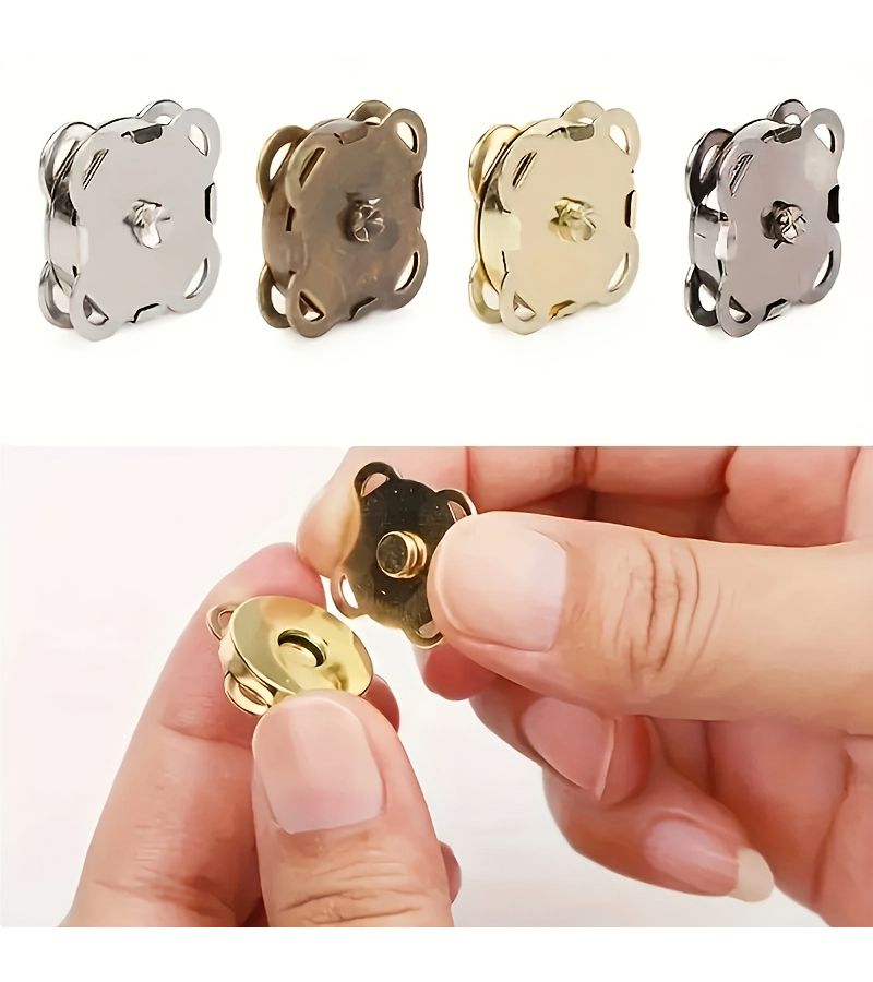 Snap Button Plain Generic 12pairs Silvery Magnetic Snap Buttons Hand Sewn For Clothes ...