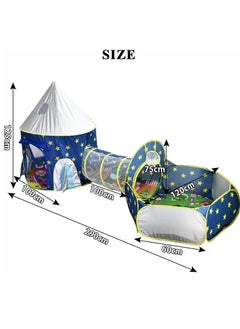 Gonice Kid Play Tent Baby Playpen, Foldable Baby Kids Playpen Activity Center Room, Baby Furniture Play Yard with Basketball Hoop, Sturdy Playpen with Anti-Slip Base (Blue)  - Image 5