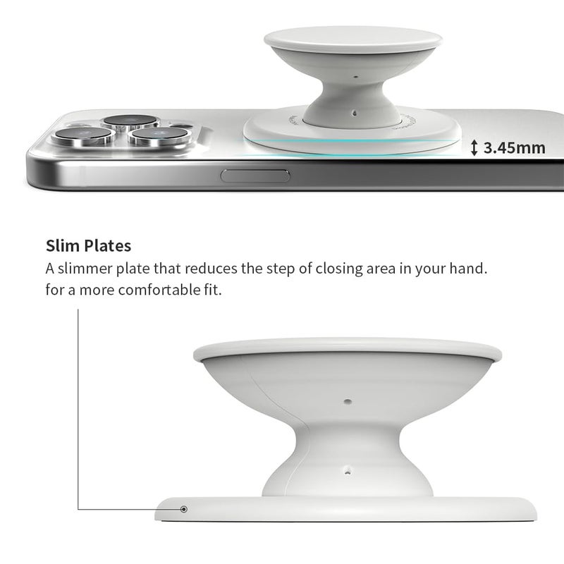 Sinjimoru for MagSafe Phone Grip, Soft Silicone Magnetic Finger Grip for iPhone 16/15/14/13/12, Comfortable One-Touch Holding, M-Tap Tok Black - Image 5